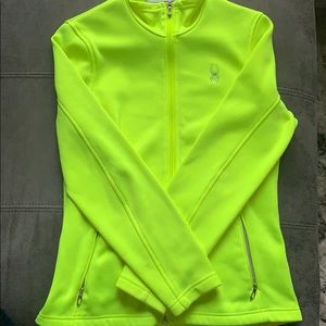 Spyder Core Sweater. Neon yellow/green. Size large